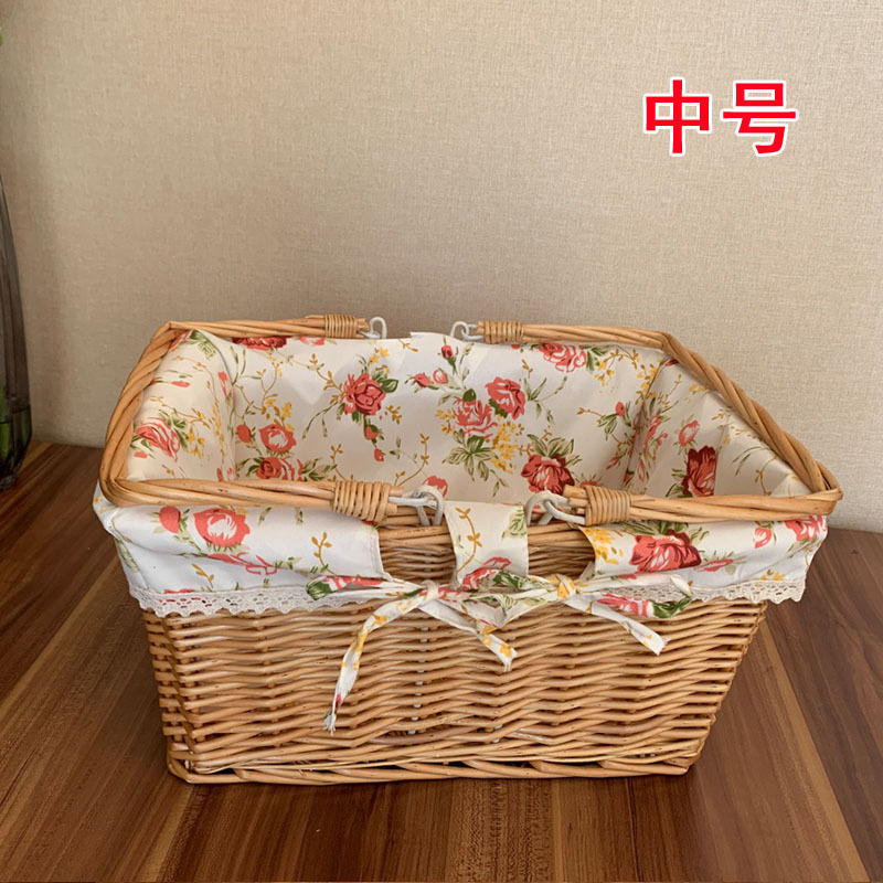 柳編み収納かご買い物かご藤編み果物かご手提げかご野菜青屋外ピクニックかご収納かご卵かご|undefined