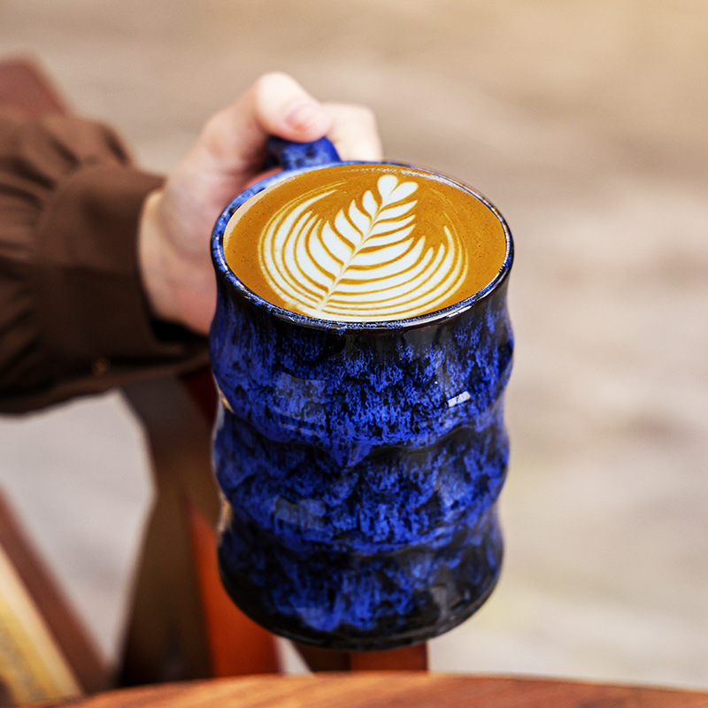 Bestseller: Vintage-Style Ceramic Coffee Cup Top Quality Latte Art Design, American-Style Large-Capacity Mug_voghion.com