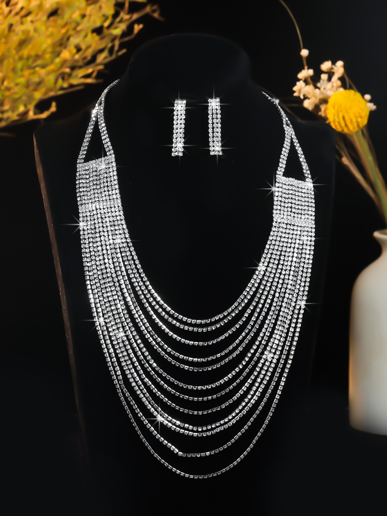 Tassel Halsketten Set Elegantes Brautschmuckset Für Bankette_voghion.com