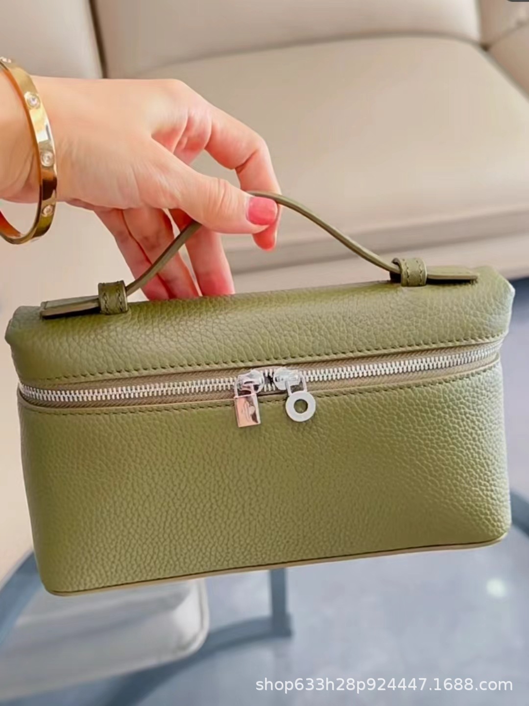 Bolso de almuerzo de cuero lp19 transfronterizo nuevo Gigi mismo bolso Kelly bolso litchi bolso simple bolso de hombro femenino