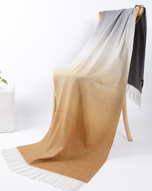 Mongolia Interior nuevo 60 ancho bufandas de cachemira pura otoño y invierno grueso Europa y América color gradiente agua ondulado chal