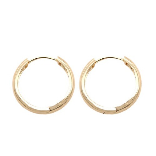 Cross-border ins new simple round earrings copper plated 14k gold European and American glossy earrings jewelry manufacturers direct sales