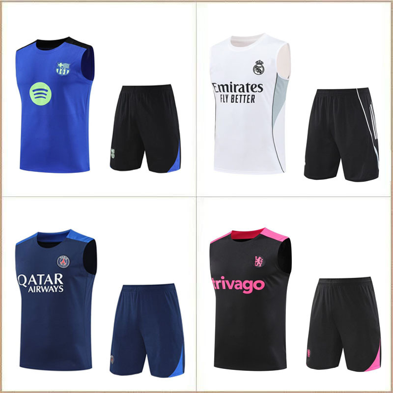Wholesale Real Madrid, Barcelona, Chelsea, Liverpool, Arsenal, Paris Adult Summer Warm-Up Sleeveless Vest Training Wear