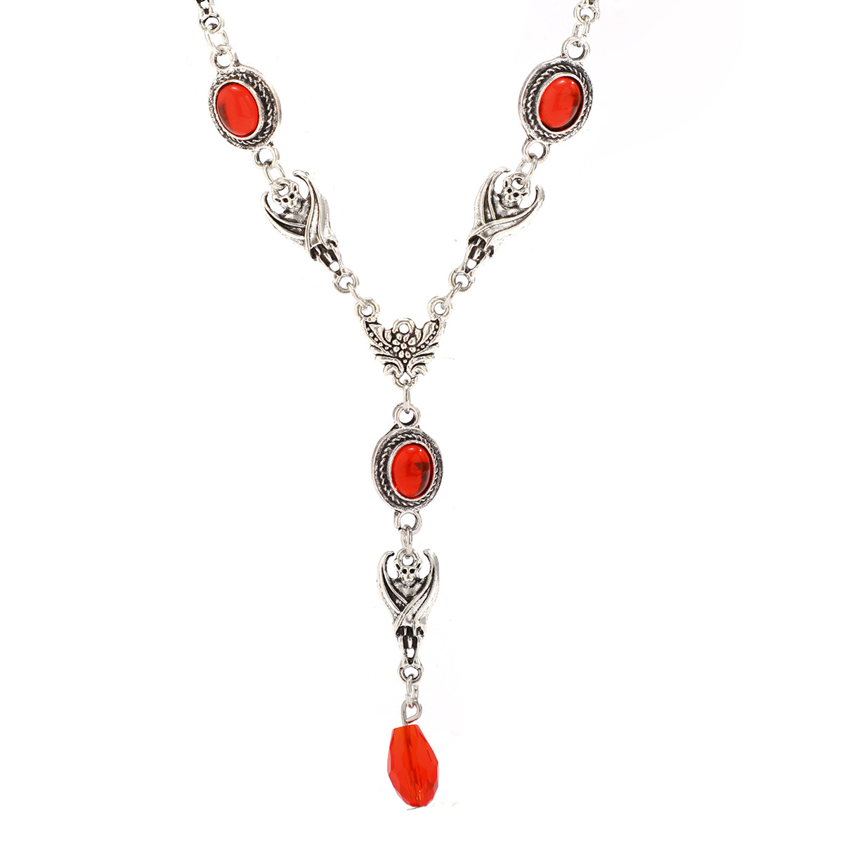 Collar halloween murciélago con flecos y gotas de sangre_voghion.com