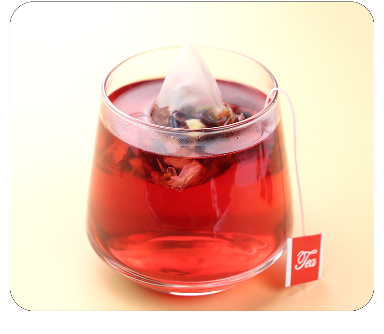 Roselle Rose Jasmine Three Flower Tea 100g Pyramid Tea Bags with Red Date preparation