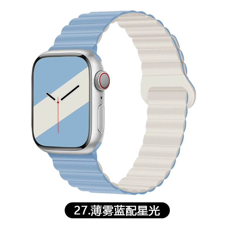 Подходит ремешок Apple Watch двухцветный магнитный силикон IWATCH1-9 поколения/SE