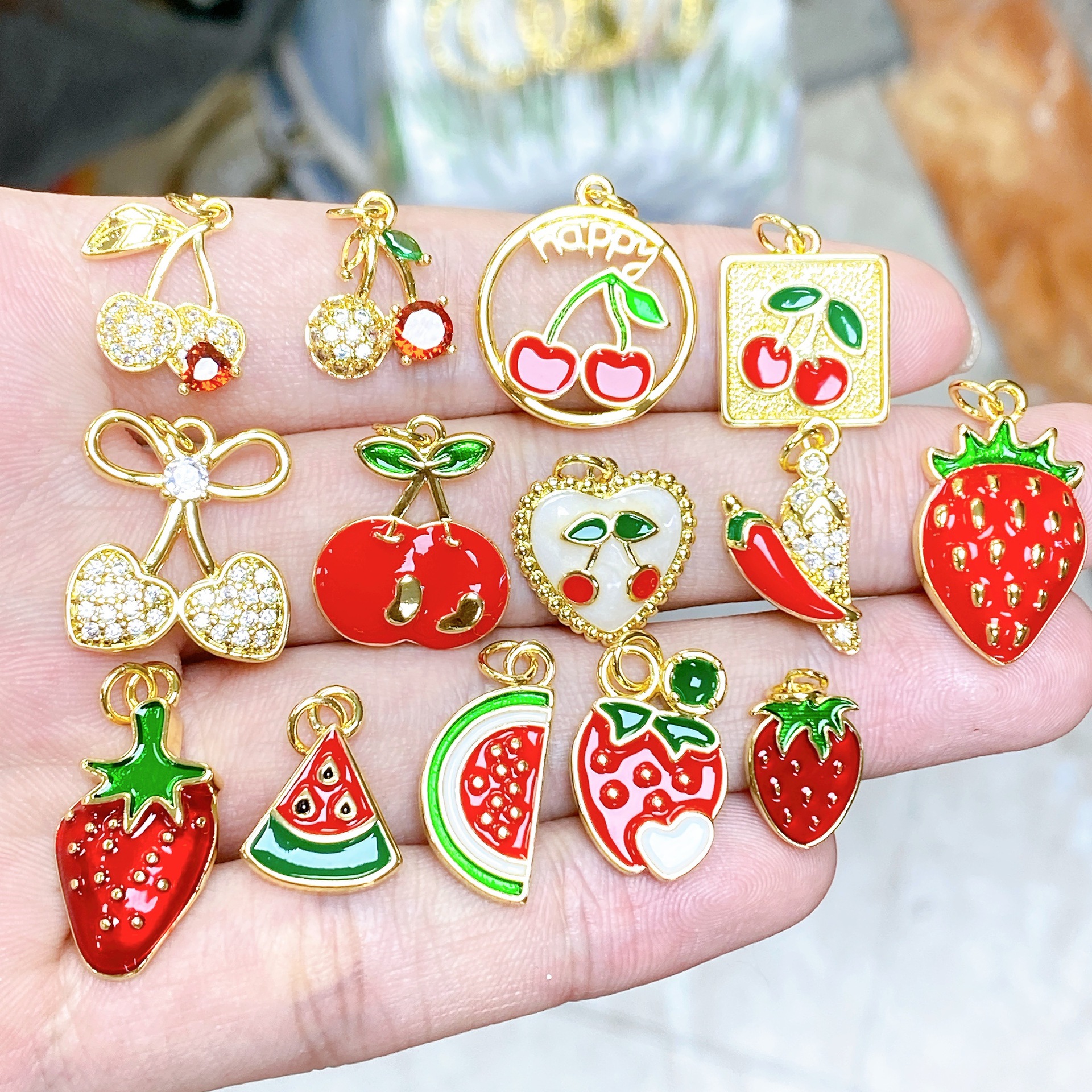 1 Piece Copper Polished Cherry Pendant display picture 44