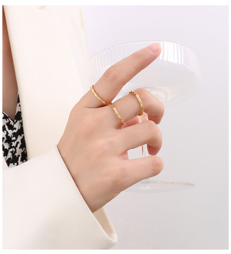 simple niche design stacking ring titanium steel plated ringpicture3