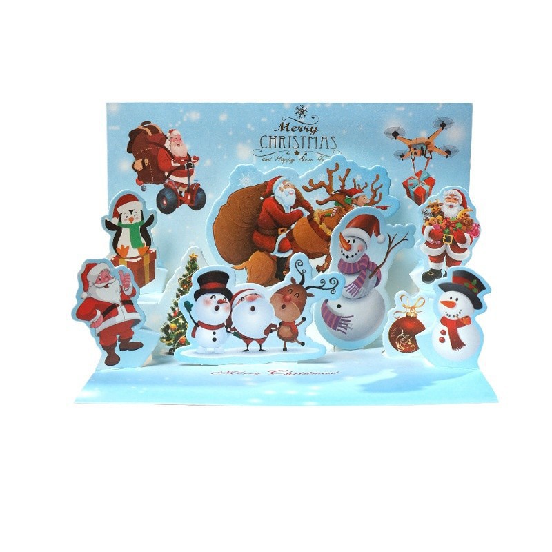 Nuevo estilo al por mayor tarjeta de felicitación de estilo ins 3d bendición de Navidad tarjeta pequeña tarjeta de agradecimiento manuscrita tarjeta de felicitación tridimensional de Navidad
