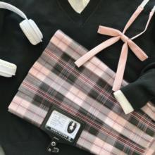 原创JK制服【粉雾海】秋冬黑粉格裙甜酷辣妹学生日系学院风半身裙