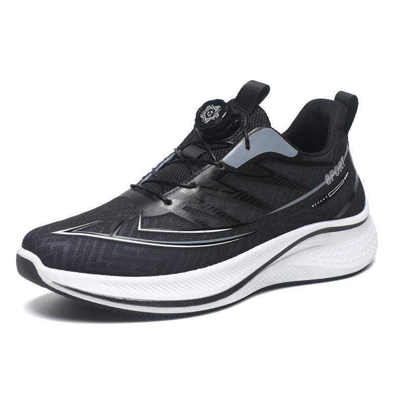 Zapatos de hombre de talla grande, zapatillas para correr a la moda, zapatillas con hebilla giratoria, zapatos de hombre con suela gruesa, zapatos deportivos casuales para hombre, cómodos y ligeros