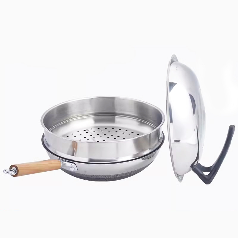 Olla cóncava para Cocina de Inducción, olla antiadherente de piedra médica, olla comercial especial, wok, olla de acero inoxidable, olla de fondo redondo