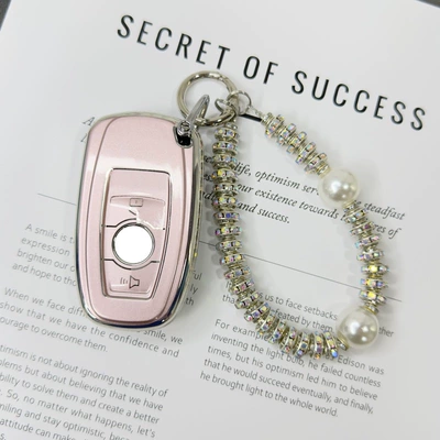 Car key bag | F7X Car H9 Shell H2S Cover - haval-b-model-quicksand-pink-diamond-studded-pearl-chain-silver