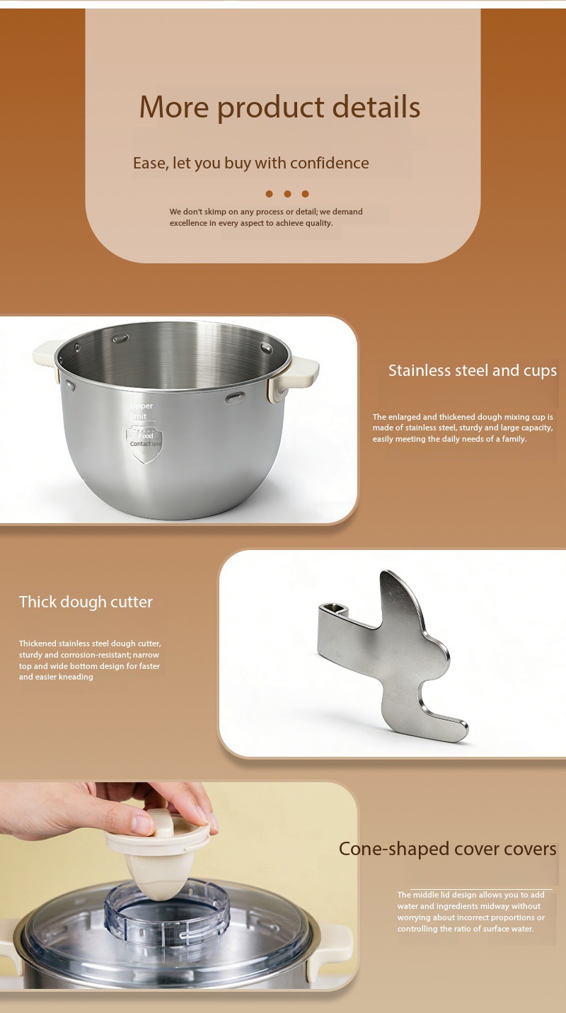 A029 Automatic Dough Mixer High-Power Kneading Machine All-in-One Fermentation Mixer Multi-Purpose Flour Mixer Wide Voltage