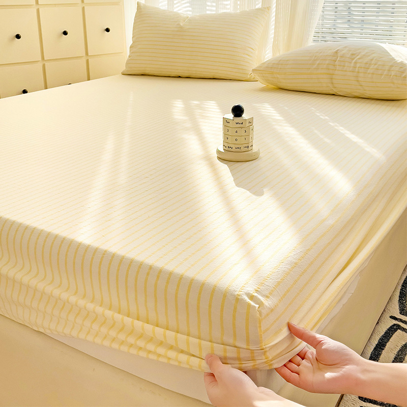 Cubierta de cama de algodón lavado grueso Cubierta protectora de colchón de color sólido Cubierta de cama Cubierta antipolvo Cubierta de cama con todo incluido