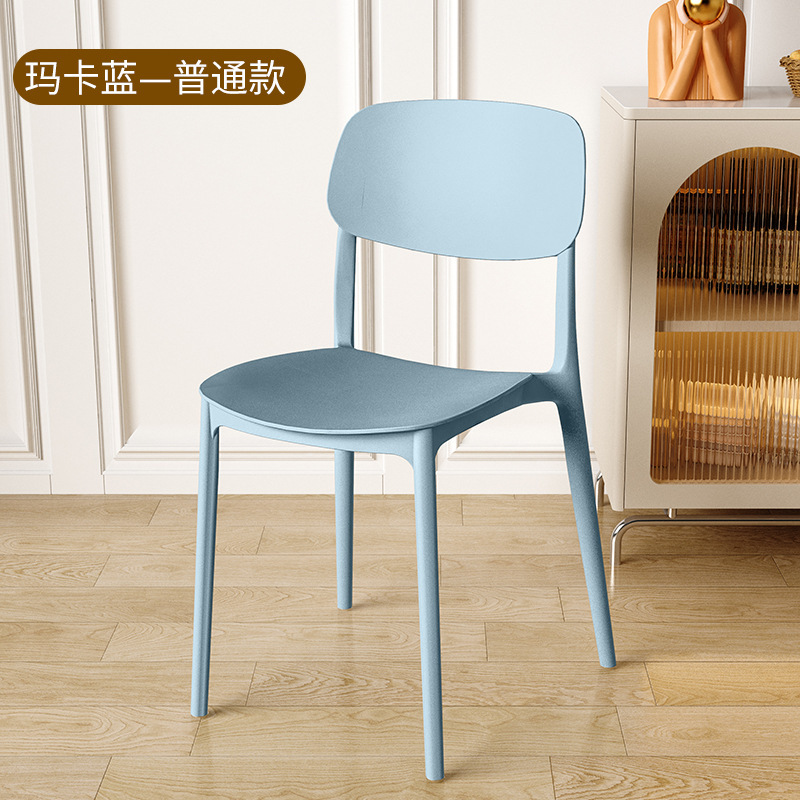 Silla de comedor con respaldo para el hogar, simple y gruesa, taburetes de plástico cómodos para sentarse, sillas de mesa de comedor comerciales nórdicas.