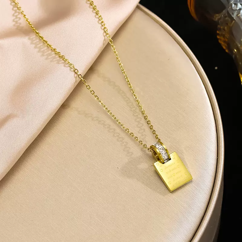 高级掉色气质钛钢项链女新款夏季ins锁骨链百搭网红感不轻奢镶钻