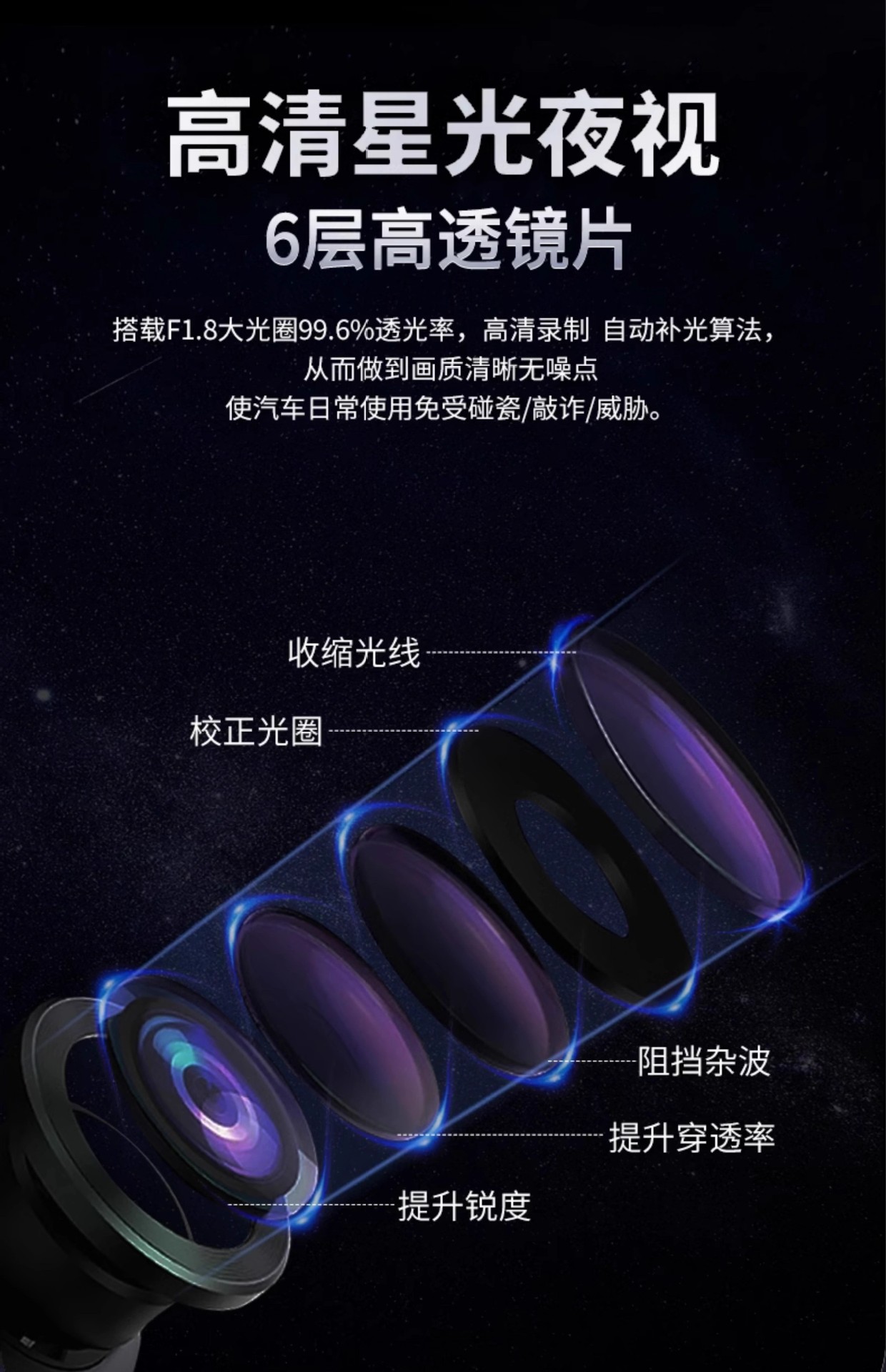 Network about the car inside and outside the car after the three recording driving recorder 2K ultra high definition infrared night vision wireless WIFI parking monitoring