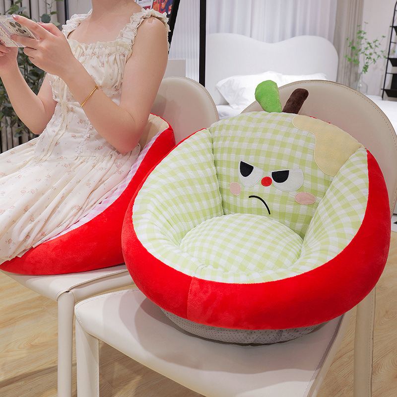 Cojín de manzana encantador de dibujos animados, cojín de sofá, cojín de sofá, dormitorio, sala de estar, cojín de tatami para niños