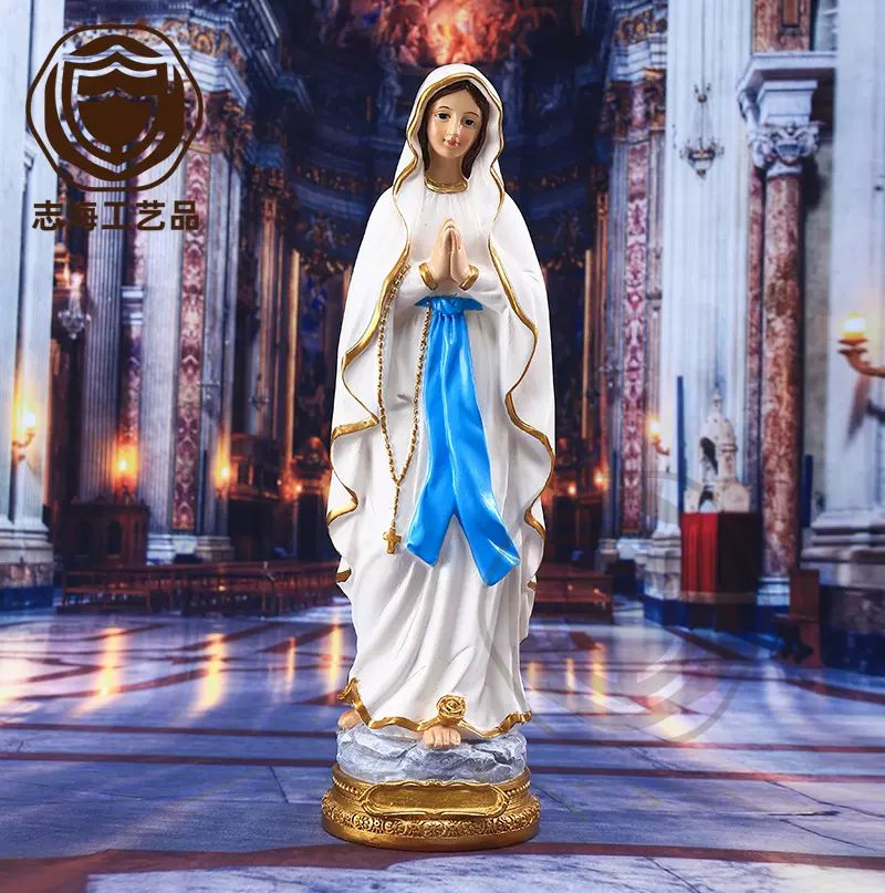 跨境供应商古典合掌路德人物摆件室内装饰礼物礼品树脂工艺品