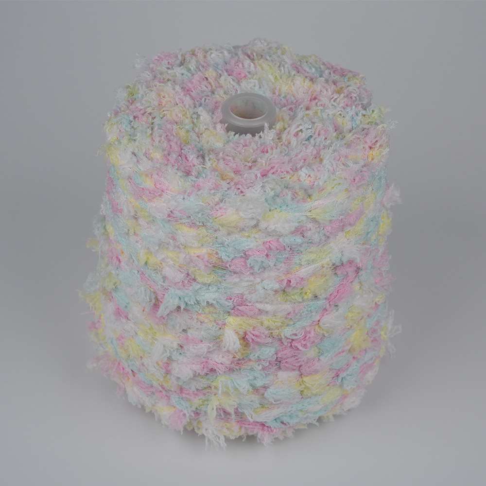 段染鱼尾纱线 朵朵纱线特色线包包毛混线手帐diy配线