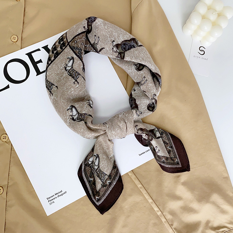 Alto sentido 68 toallas de estilo coreano damas de moda profesional retró nicho bufandas de impresión de división toallas cuadradas