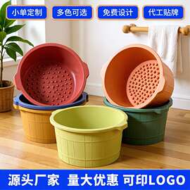 可印字塑料凸点泡脚桶出租泡脚专用桶按摩足部按摩加高加深足浴盆