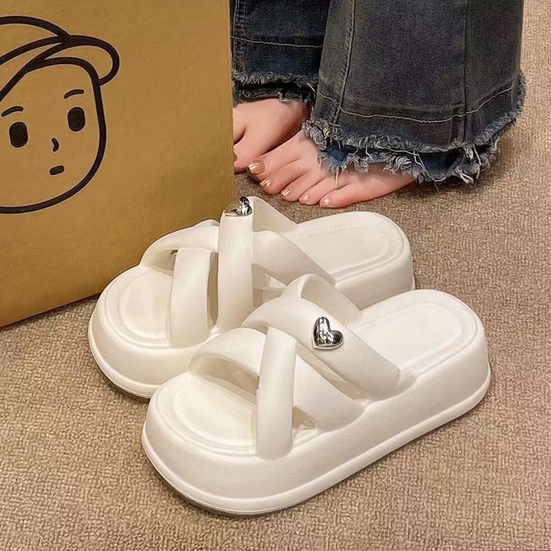 EVA Slippers Women's 2024 New Summer Casual Fashion All-match Outer Wear Beach Non-slip Thick Bottom Heightened Sandals