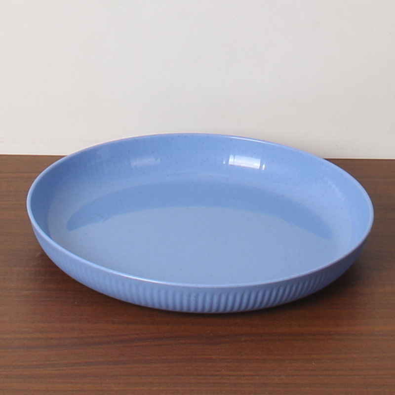 Plato de rayas de 23cm 12 juegos de paja de trigo snack platos de frutas platos de platos de platos caseros Amazon image 8