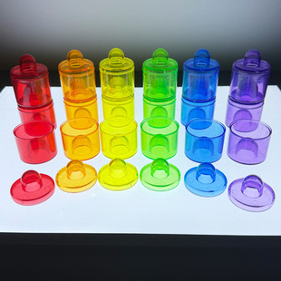 Summer Montessori Transparent Water Cup with Lid, Kidsren's Water Play Teaching Aids, Open-Ended Environmental Early Education Sensory