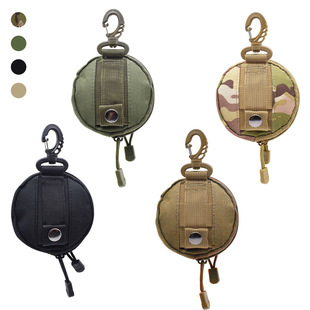 Outdoor Tactical Military Fan Molle Zipper Sports Headphone Bag Hanging Bag Key Bag Round Mini Coin Purse 01 Model
