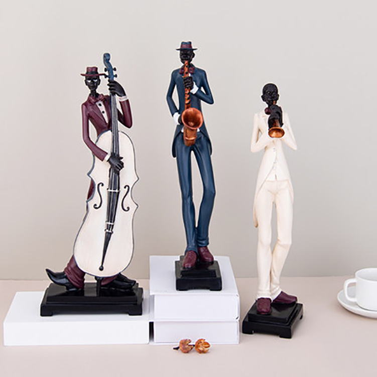 ヨーロッパ式の創意的なバンドの置物の家庭装飾品の音楽の人物の模型のバーの客間の酒の箱は開業の贈り物を飾っています。|undefined