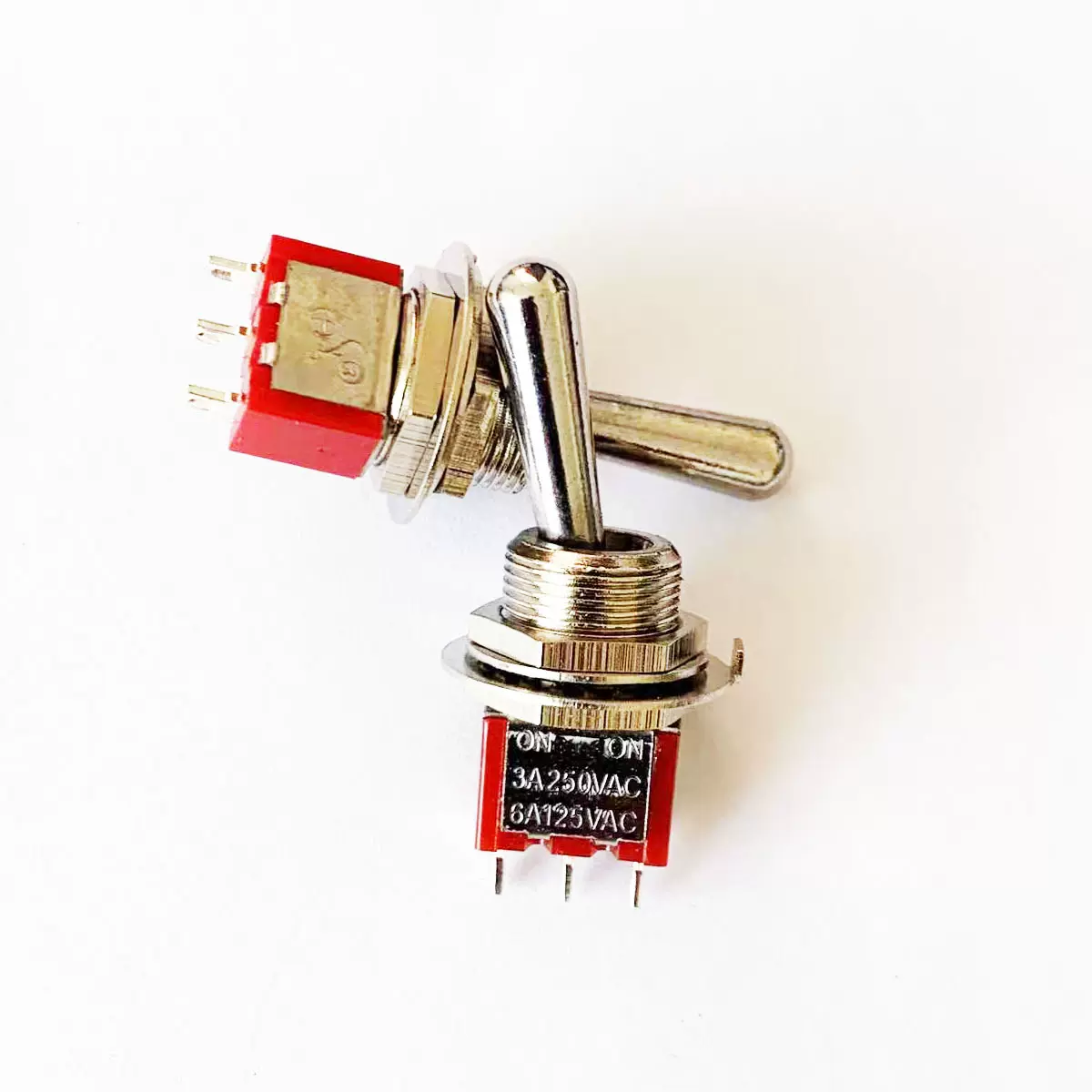 钮子开关 长手柄  ON-ON  崇实 3脚2档 M12 扭子开关 拨动开关