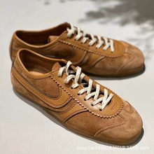 复古德训鞋女2024女款平底单鞋夏季新款真皮女通勤阿甘鞋休闲女鞋