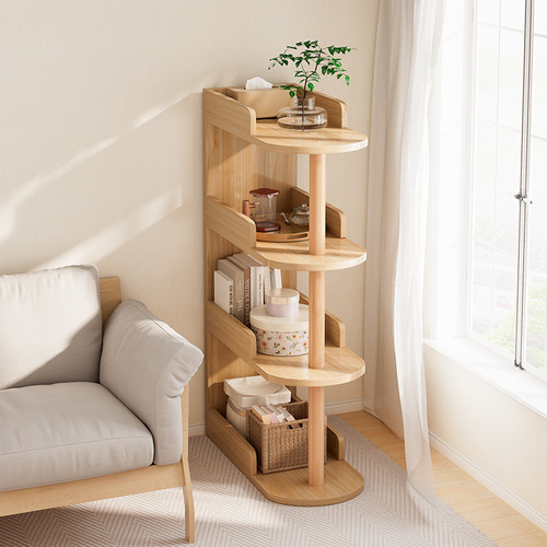 Living room sofa side storage rack bedroom bedside narrow clip gap storage shelf storage cabinet small bookshelf floor