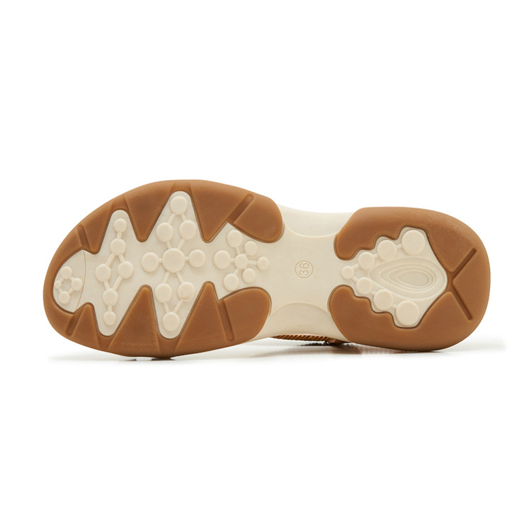 Sandal nữ đế xuồng platform phối đá màu cổ điển phong cách Amazon — màu nâu, Champagne màu, màu đen chi tiết 24
