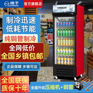 Yangtze Beverage Refrigerated Display Cabinet Vertical Fresh-keeping Cold Drink Freezer Refrigerator Commercial Supermarket Single Door Freezer Beer