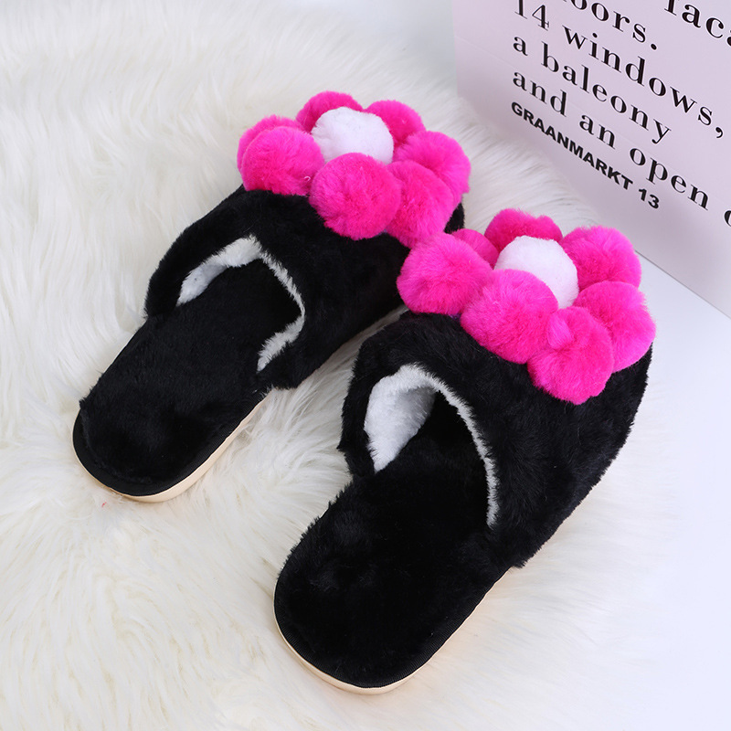 Cotton Thick-Bottomed Flowers Plush Slipper NSKJX104843