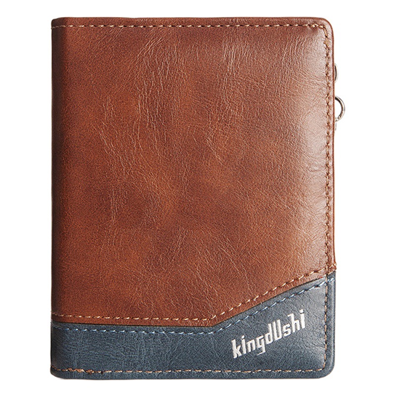 New Pu Leather Multifunctional Zipper Short Men's Wallet Chain Bag Wholesale Dollar Wallet Card Coin Purse