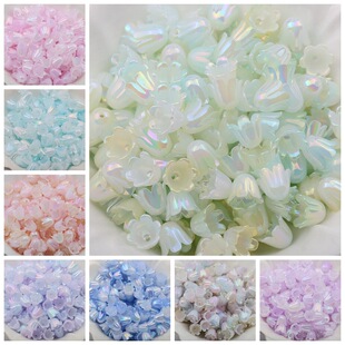 Acrylic bell flower lily orchid beads beaded bracelet loose beads accessories diy handmade baby's heart petal material