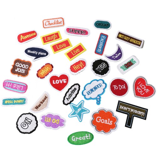 依绣刺绣布贴电脑绣花章时尚个性英文单词系列衣服装饰补丁贴贴布