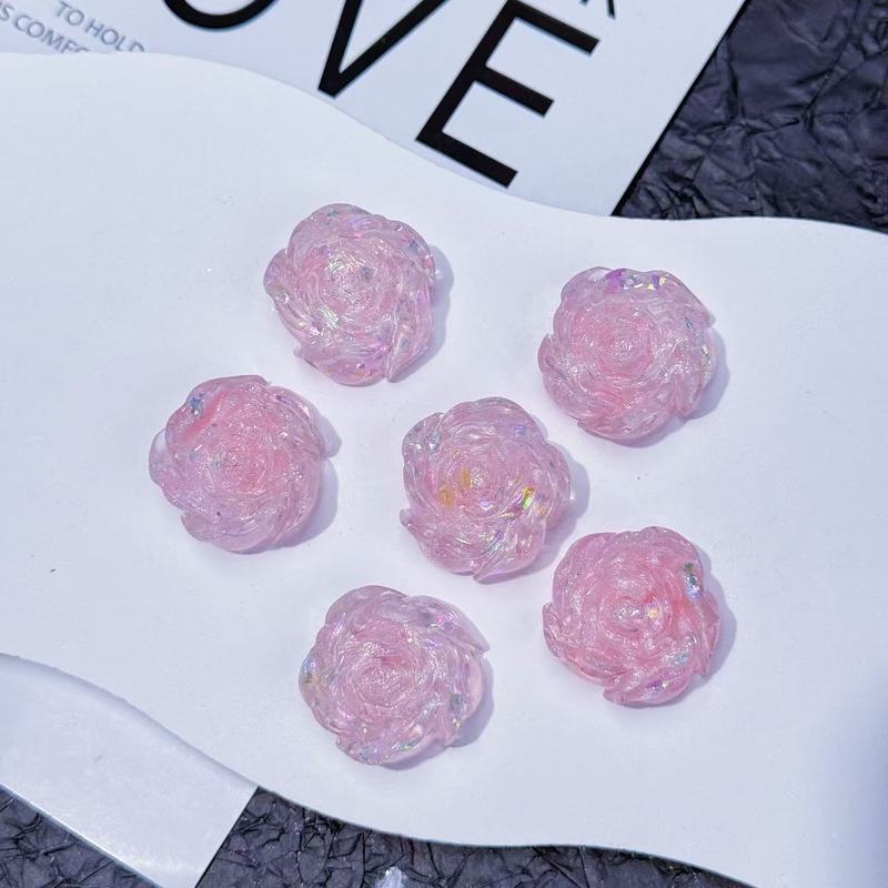 树脂配件批发diy饰品配饰【玫瑰花苞】悬浮萤火虫夜光-洞洞鞋盲袋|undefined