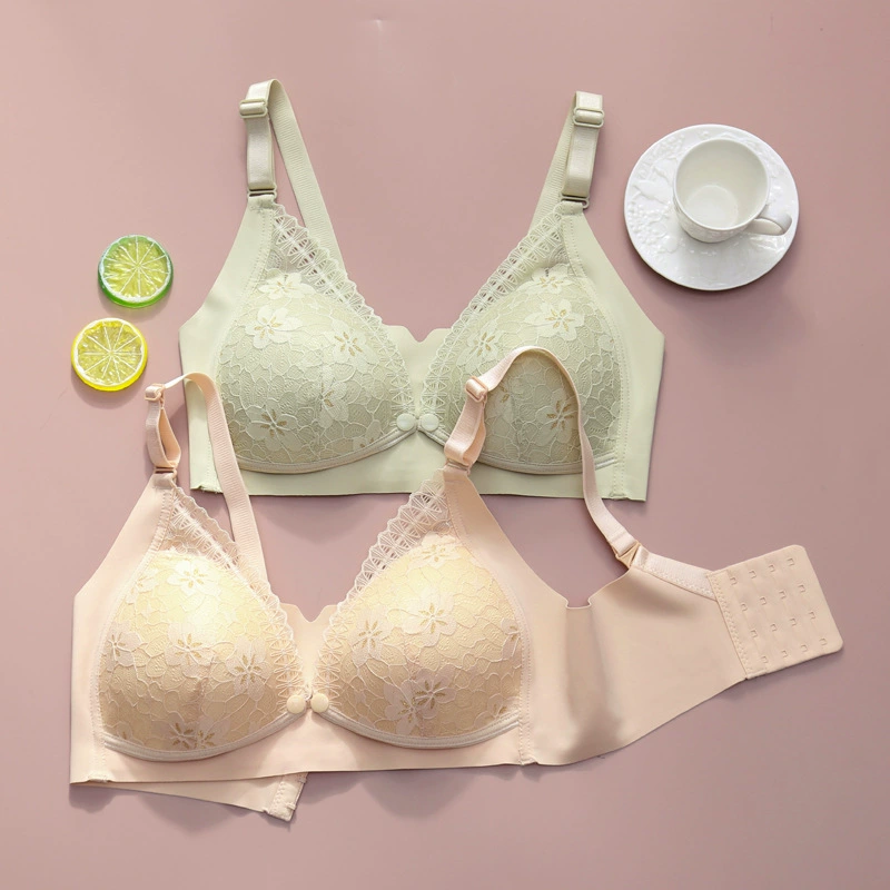 Новое противоэкспозиционное нижнее белье для кормления, бюстгальтер пуш-ап с защитой от провисания, Шелковый текст для беременных