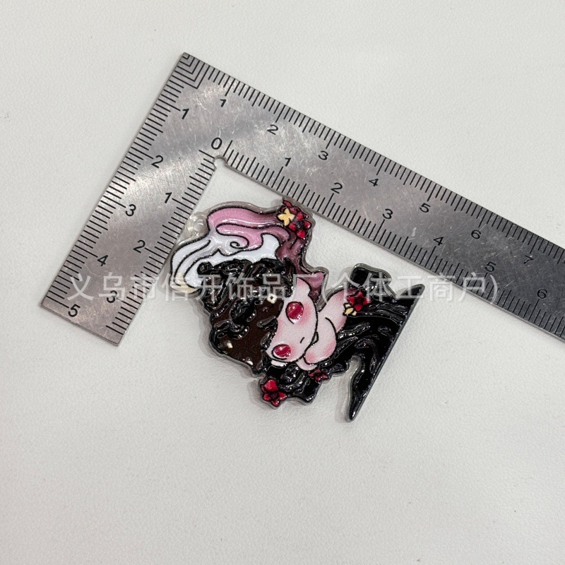 吊孔可爱DIMOO系列印花卡通片片吊坠diy手工饰品手机链包挂件材料|undefined