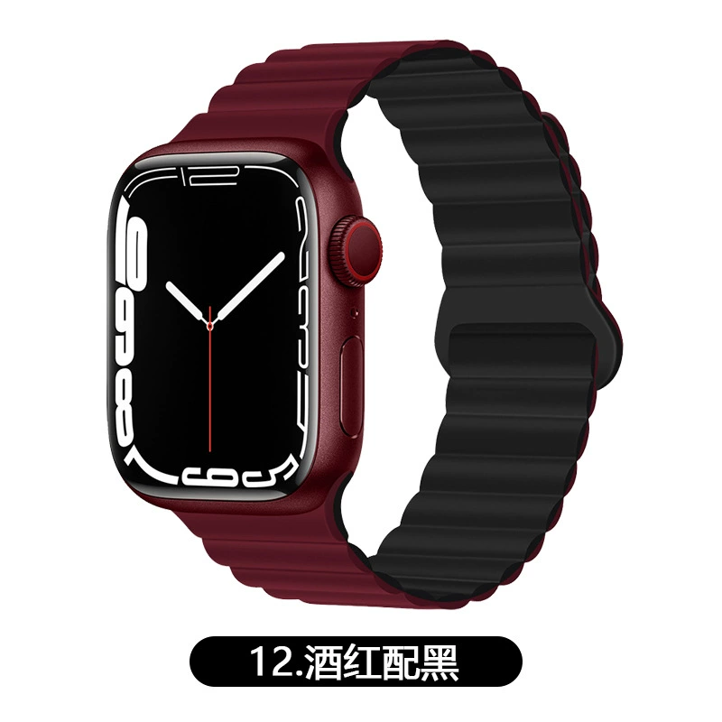 Подходит ремешок Apple Watch двухцветный магнитный силикон IWATCH1-9 поколения/SE