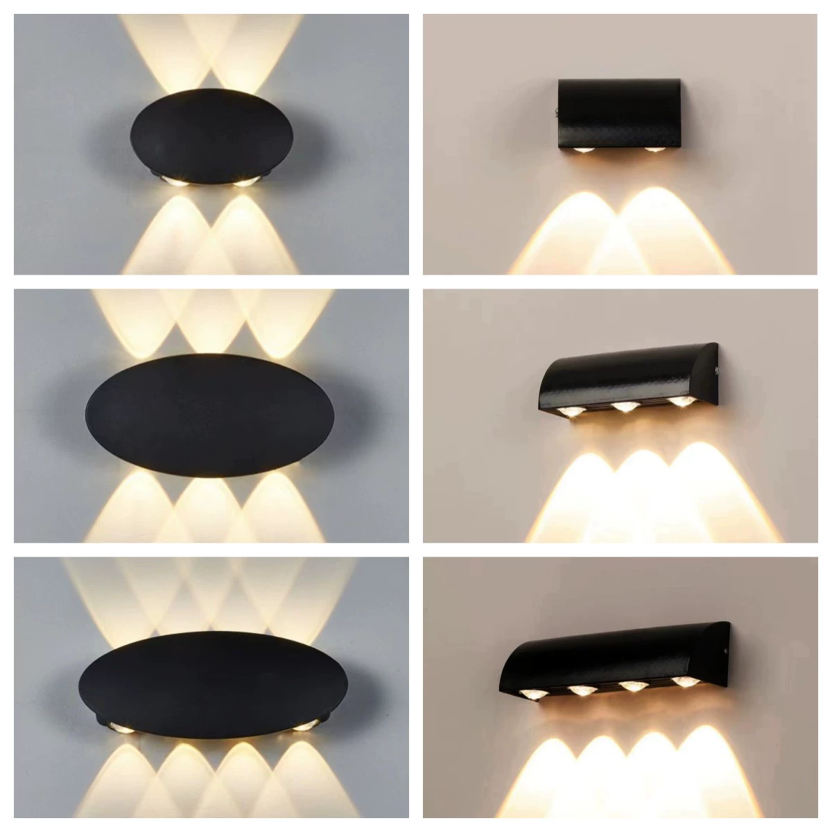 Светодиодный открытый креативный настенный светильник овальный полукруглый односторонний светящийся вниз