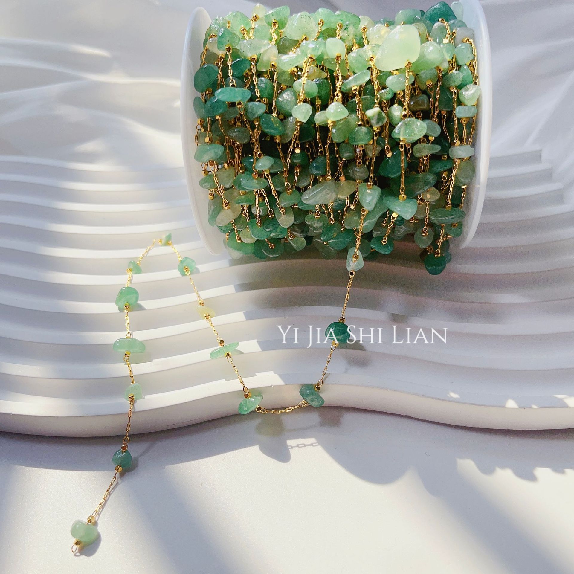 Color de cobre retención 14K Piedra Natural cadena suelta vintage color grava collar pulsera DIY joyería hecha a mano