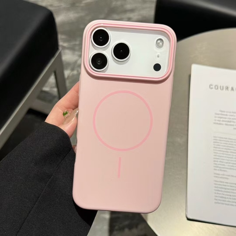 跨境iPhone17PROMAX柔润肤感磁吸手机壳适用苹果16简约PC保护套15|undefined