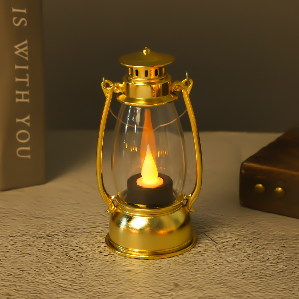 YC114 중형 물방울 심지 말 랜턴 [골드]