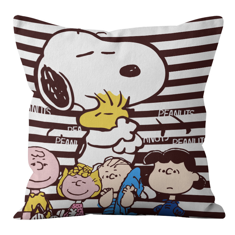 Animación dibujos animados Snoopy almohada cubierta sofá sala de estar dormitorio cojín almohada decoración del hogar simple almohada cubierta